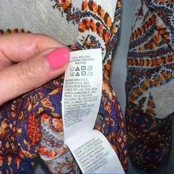 Lucky Brand Paisley Print Top Size S Small - Picture 4 of 5